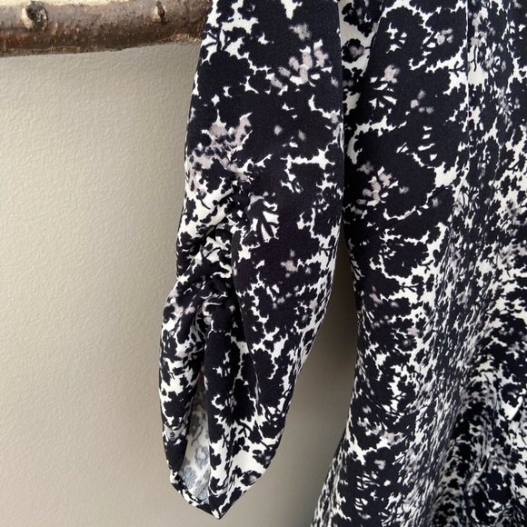 Club Monaco Floral Puff Sleeve Wrap Tie Midi Semi-Formal Party Dress - Picture 7 of 9